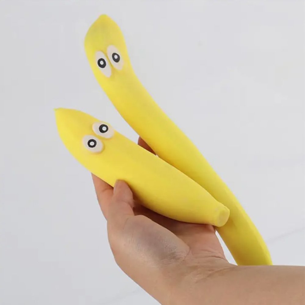 Yellow Banana Sand Filled Squishy Toy For Kids